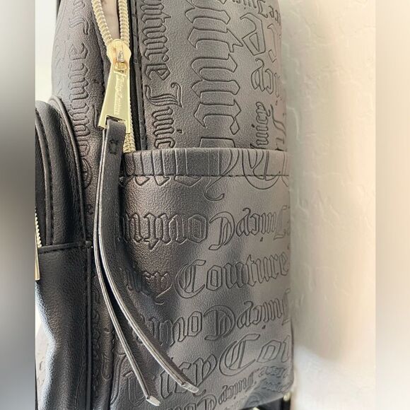 Juicy Couture Black Embossed Logo Word Play Backpack - Picture 4 of 9